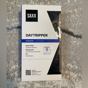 Saxx DAYTRIPPER New in box BallPark Pouch w Fly Boxer Briefs Black Underwear